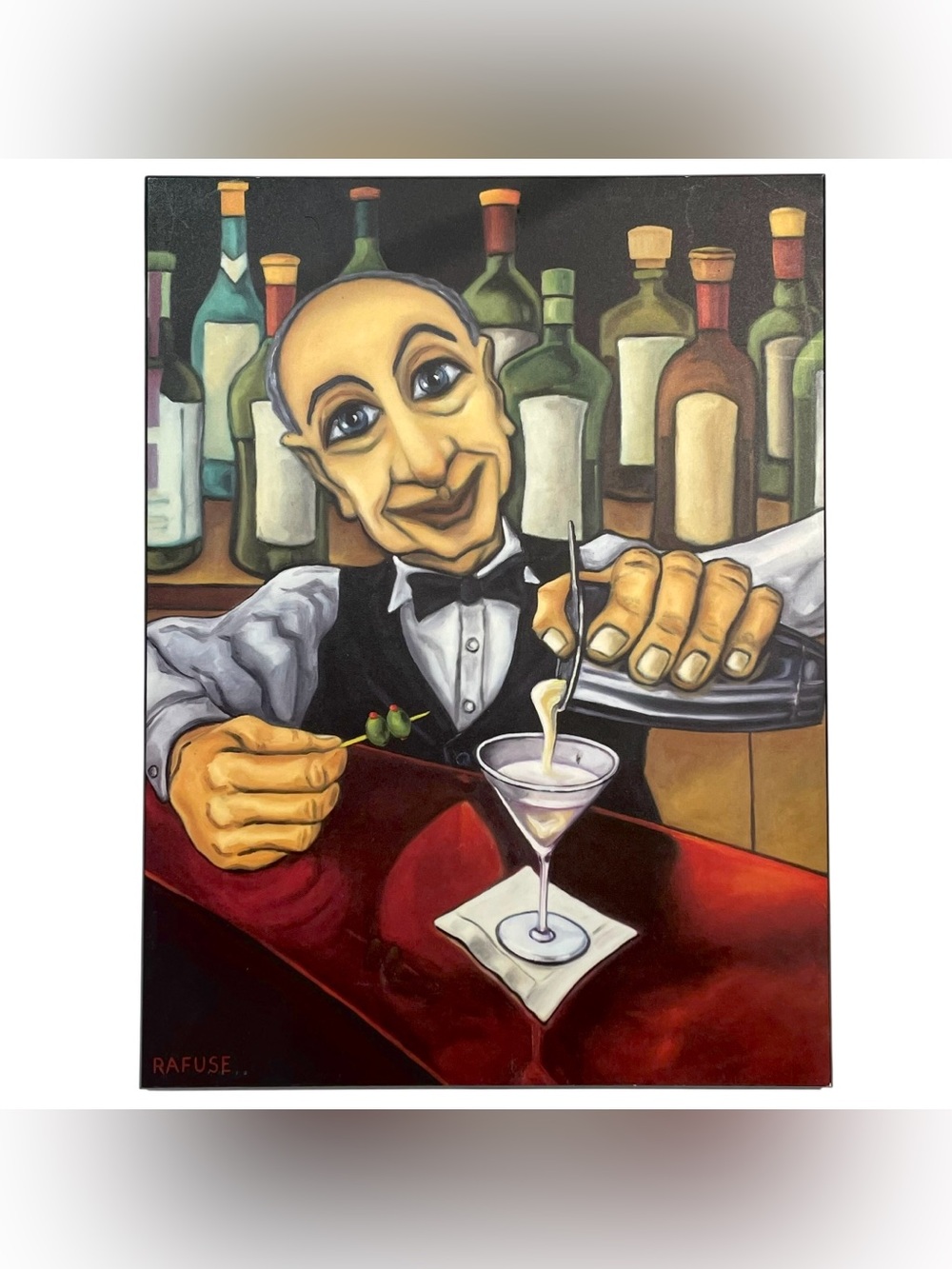 Vintage 2000s Will Rafuse Frank the Bartender Plaque Mount Restaurant Kitchen